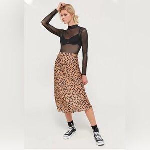 Urban Outfitters Black and Brown Animal Print Skirt